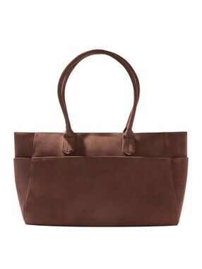 Mali + Lili Faux Suede Chocolate Brown Tote Bag